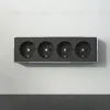 Розетка четверная с заземлением и шторками Werkel Gallant черный/хром W5072258 4690389218026 a071254 4690389218026 - 7
