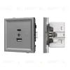 Механизм USB розетки Arlight SCT-TENDO-MUAC-PL-GR (5V, 3A, QC3) 054096 054096 - 1