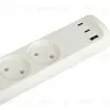 Удлинитель Эра U-3-3m-USB-W 3 розетки + 3xUSB A+C 3м 10А белый Б0069076 - 3