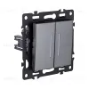 Выключатель 2-клавишный 10А/250В с LED подсветкой, серый Kollinger Asthetik AS-010GY AS-010GY - 2