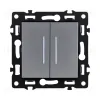 Выключатель 2-клавишный 10А/250В с LED подсветкой, серый Kollinger Asthetik AS-010GY AS-010GY - 1