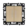 Выключатель 2-клавишный проходной 10А/250В с LED подсветкой, золотой Kollinger Asthetik AS-011GD AS-011GD - 1