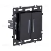 Выключатель 2-клавишный проходной 10А/250В с LED подсветкой, черный Kollinger Asthetik AS-011BK AS-011BK - 2