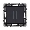 Выключатель 2-клавишный проходной 10А/250В с LED подсветкой, черный Kollinger Asthetik AS-011BK AS-011BK - 1