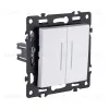 Выключатель 2-клавишный проходной 10А/250В с LED подсветкой, белый Kollinger Asthetik AS-011WH AS-011WH - 2