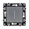 Выключатель кнопочный 1-клавишный 10А/250В с LED подсветкой, серый Kollinger Asthetik AS-012GY AS-012GY - 1