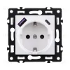 Розетка штепсельная SCHUKO 16A/250 В с USB A+C 20W, белый Kollinger Asthetik AS-016WH AS-016WH - 1