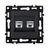 Розетка двойная Ethernet RJ45 Cat.6, черный Kollinger Asthetik AS-018BK AS-018BK - 1