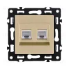 Розетка двойная Ethernet RJ45 Cat.6, золотой Kollinger Asthetik AS-018GD AS-018GD - 1