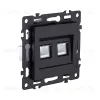 Розетка двойная Ethernet RJ45 Cat.6, черный Kollinger Asthetik AS-018BK AS-018BK - 2