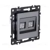 Розетка двойная Ethernet RJ45 Cat.6, серый Kollinger Asthetik AS-018GY AS-018GY - 2