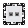 Розетка двойная Ethernet RJ45 Cat.6, белый Kollinger Asthetik AS-018WH AS-018WH - 1