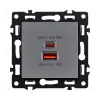 Розетка USB A+C 65W, серый Kollinger Asthetik AS-024GY AS-024GY - 1