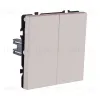 Выключатель 2-клавишный проходной 10А/250В, кашемир матовый Kollinger Eclipse EC-005CM EC-005CM - 2