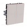 Выключатель 2-клавишный 10А/250В с LED подсветкой, кашемир матовый Kollinger Eclipse EC-010CM EC-010CM - 2