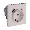 Розетка штепсельная SCHUKO 16A/250 В с USB A+C 20W, кашемир матовый Kollinger Eclipse EC-016CM EC-016CM - 2