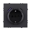 Розетка штепсельная SCHUKO 16A/250 В с USB A+C 20W, черный матовый Kollinger Eclipse EC-016BK EC-016BK - 1