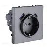 Розетка штепсельная SCHUKO 16A/250 В с USB A+C 20W, серый Kollinger Eclipse EC-016GY EC-016GY - 2