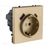 Розетка штепсельная SCHUKO 16A/250 В с USB A+C 20W, золотой Kollinger Eclipse EC-016GD EC-016GD - 2