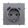Розетка штепсельная SCHUKO 16A/250 В с USB A+C 20W, серый Kollinger Eclipse EC-016GY EC-016GY - 1