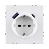 Розетка штепсельная SCHUKO 16A/250 В с USB A+C 20W, белый матовый Kollinger Eclipse EC-016WH EC-016WH - 1
