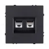 Розетка двойная Ethernet RJ45 Cat.6, черный матовый Kollinger Eclipse EC-018BK EC-018BK - 1