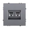 Розетка двойная Ethernet RJ45 Cat.6, серый Kollinger Eclipse EC-018GY EC-018GY - 1