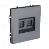 Розетка двойная Ethernet RJ45 Cat.6, серый Kollinger Eclipse EC-018GY EC-018GY - 2