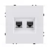 Розетка двойная Ethernet RJ45 Cat.6, белый глянцевый Kollinger Eclipse EC-018WG EC-018WG - 1