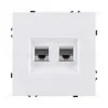 Розетка двойная Ethernet RJ45 Cat.6, белый матовый Kollinger Eclipse EC-018WH EC-018WH - 1