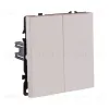 Выключатель кнопочный 2-клавишный 10А/250В, кашемир матовый Kollinger Eclipse EC-025CM EC-025CM - 2
