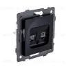 Розетка двойная RJ11 + RJ45 Cat.6, черный Kollinger REA-011BK для Aspekt, Eleganz, Reflex REA-011BK - 3