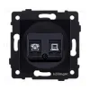 Розетка двойная RJ11 + RJ45 Cat.6, черный Kollinger REA-011BK для Aspekt, Eleganz, Reflex REA-011BK - 1
