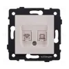 Розетка двойная RJ11 + RJ45 Cat.6, кашемир матовый Kollinger REA-011CM для Aspekt, Eleganz, Reflex REA-011CM - 1