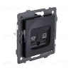 Розетка двойная RJ11 + RJ45 Cat.6, черный матовый Kollinger REA-011BM для Aspekt, Eleganz, Reflex REA-011BM - 2