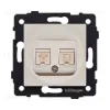 Розетка двойная RJ11 + RJ45 Cat.6, золотой Kollinger REA-011GD для Aspekt, Eleganz, Reflex REA-011GD - 1