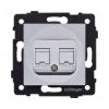 Розетка двойная RJ11 + RJ45 Cat.6, серый Kollinger REA-011GY для Aspekt, Eleganz, Reflex REA-011GY - 1