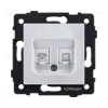 Розетка двойная RJ11 + RJ45 Cat.6, белый Kollinger REA-011WH для Aspekt, Eleganz, Reflex REA-011WH - 1