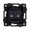 Розетка двойная Ethernet RJ45 Cat.5, черный Kollinger REA-015BK для Aspekt, Eleganz, Reflex REA-015BK - 1