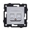 Розетка двойная Ethernet RJ45 Cat.5, серый Kollinger REA-015GY для Aspekt, Eleganz, Reflex REA-015GY - 1