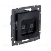 Розетка двойная Ethernet RJ45 Cat.6, черный Kollinger REA-019BK для Aspekt, Eleganz, Reflex REA-019BK - 2