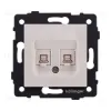 Розетка двойная Ethernet RJ45 Cat.6, кашемир матовый Kollinger REA-019CM для Aspekt, Eleganz, Reflex REA-019CM - 1