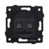 Розетка двойная Ethernet RJ45 Cat.6, черный матовый Kollinger REA-019BM для Aspekt, Eleganz, Reflex REA-019BM - 1
