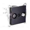 Розетка двойная TV (мама) + спутниковая SAT, черный Kollinger REA-035BK для Aspekt, Eleganz, Reflex REA-035BK - 2