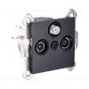 Розетка тройная TV (мама) + TV (папа) + спутниковая SAT, черный Kollinger REA-036BK для Aspekt, Eleganz, Reflex REA-036BK - 2