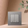 Выключатель 2-клавишный проходной 10А/250В с LED подсветкой, изогнутый, серый Kollinger REA-R-010GY для Aspekt, Eleganz, Reflex REA-R-010GY - 3