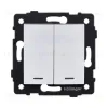 Выключатель 2-клавишный проходной 10А/250В с LED подсветкой, изогнутый, белый Kollinger REA-R-010WH для Aspekt, Eleganz, Reflex REA-R-010WH - 1