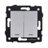 Выключатель 2-клавишный 10А/250В с LED подсветкой, серый Kollinger REA-S-008GY для Aspekt, Eleganz, Reflex REA-S-008GY - 1