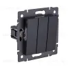 Выключатель 3-клавишный 10А/250В, черный матовый Kollinger REA-S-012BM для Aspekt, Eleganz, Reflex REA-S-012BM - 2