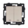Выключатель кнопочный 2-клавишный 10А/250В с LED подсветкой, золотой Kollinger REA-S-014GD для Aspekt, Eleganz, Reflex REA-S-014GD - 1